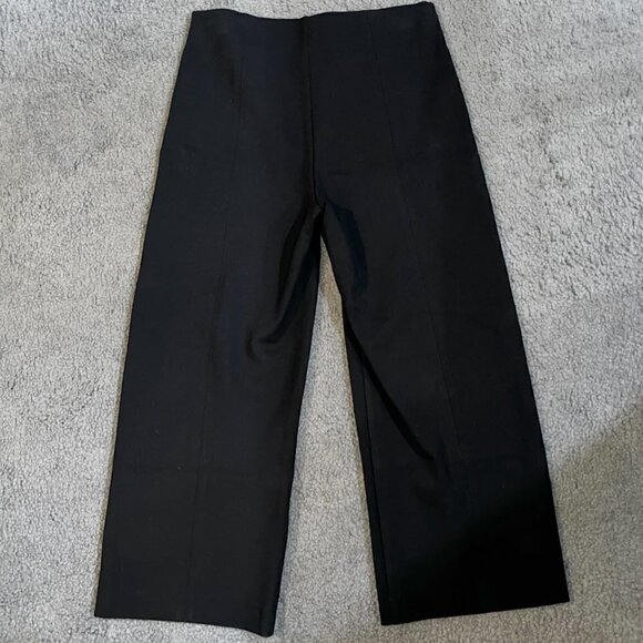 RALPH LAUREN CHAPS Knit Pull On Wide Leg Cropped Dress Pants - Black - EUC - S - Picture 5 of 8